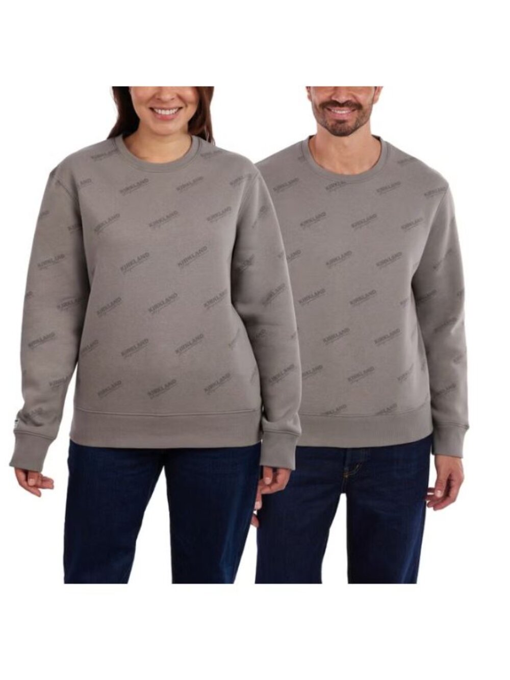 Costco Kirkland Signature Gray Unisex Relaxed Fit Logo Crewneck Sweatshirt